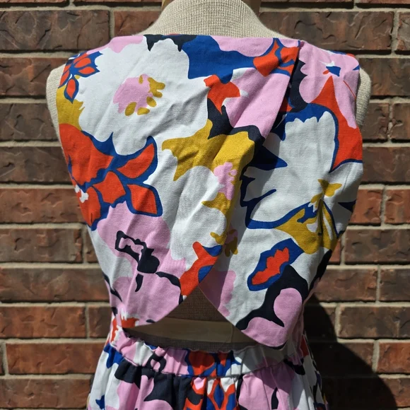 Anthropologie Whit Two Petal Crossback Dress Floral Mod Retro Tiki Twee - Picture 11 of 16